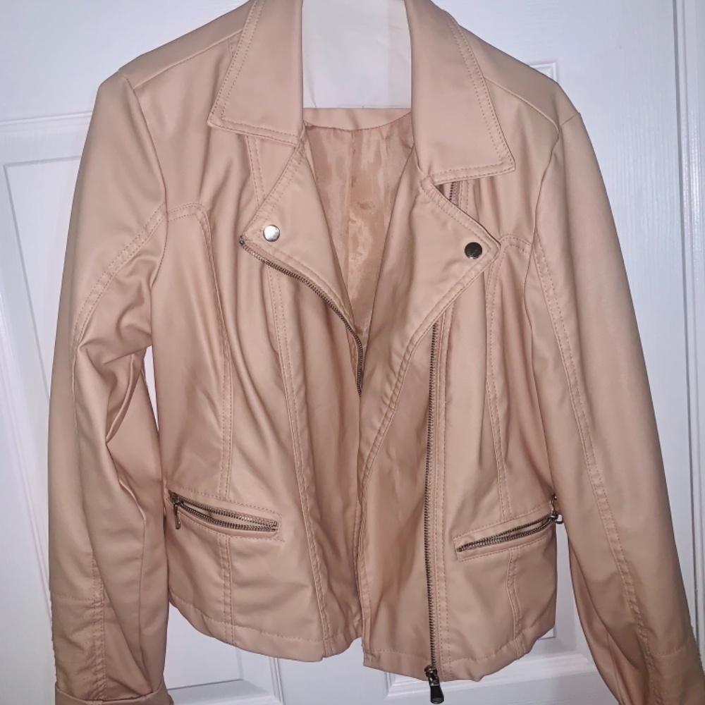 Zip up faux leather moto jacket - Picture 2 of 5